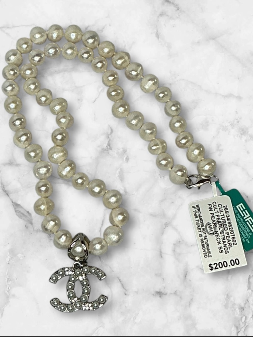 EFFY White Cultured Freshwater Pearl 18" Statement Necklace silver pearl Chanel - Picture 5 of 13